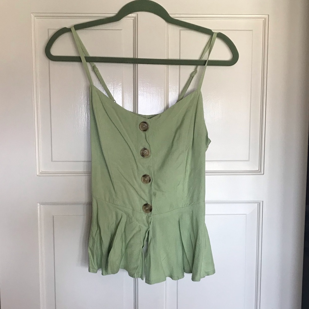 Green peplum top